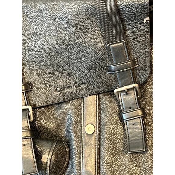 Calvin Klein Leather TopLoading Backpack - Picture 2 of 4